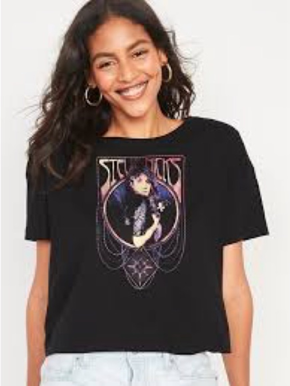 Stevie Nicks Graphic Cropped T-Shirt Size Medium Fleetwood Mac Old Navy